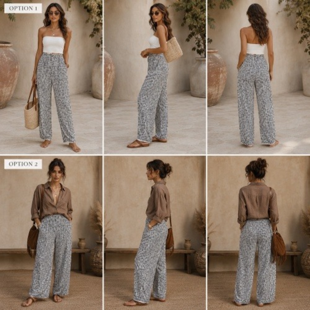 Vtg Talbots Stretch Boho Coastal Casual Striped Embroidered Scroll Pants 10P